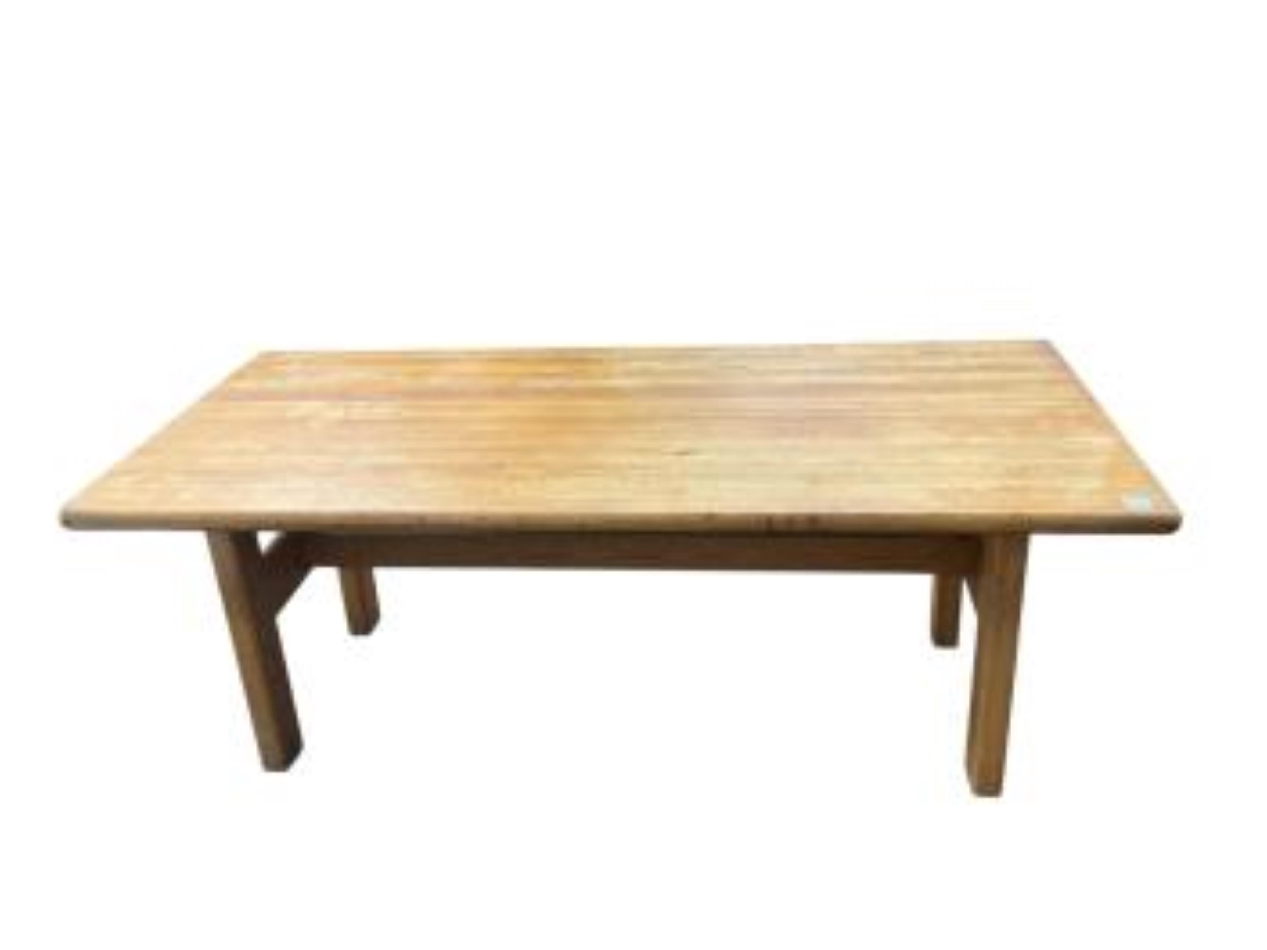 A modern rectangular pine refectory dining table, width 190cm, depth 90cm, height 72cm